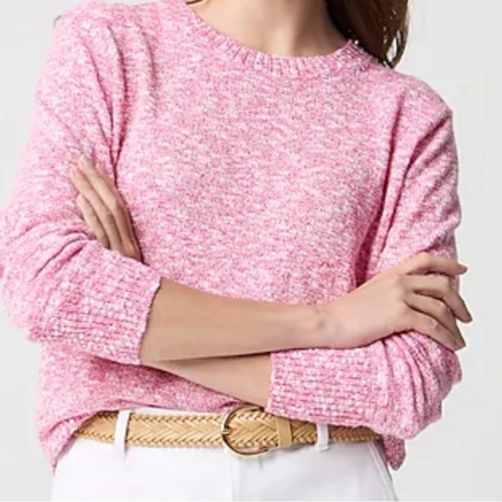 J Crew Pink Long-sleeve light weight bright  sweater.Great for Spring.Medium